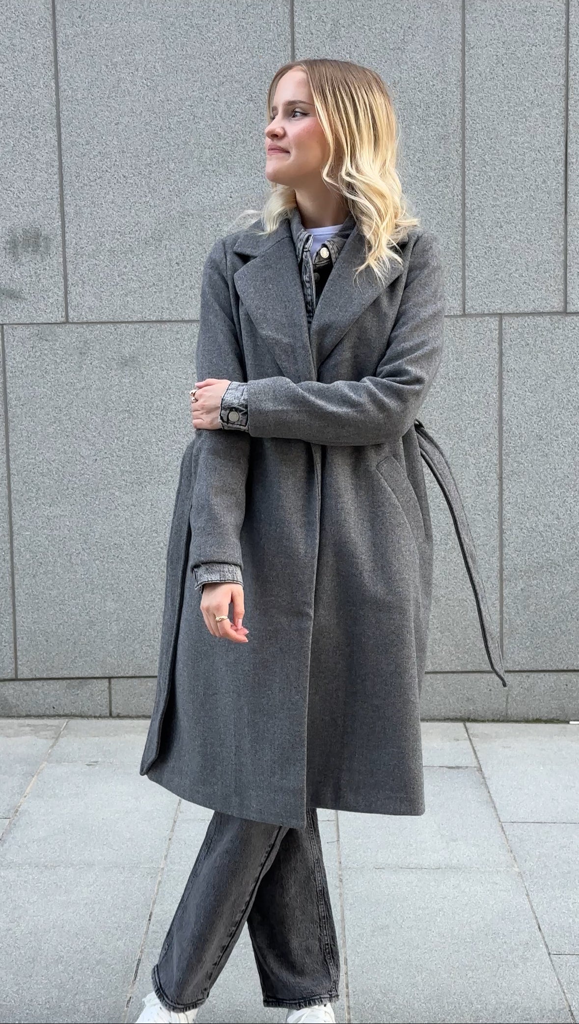 VMFORTUNEAYA Coat - Medium Grey Melange